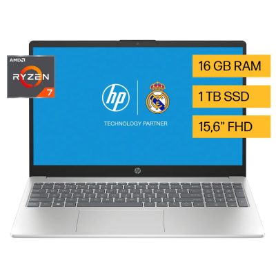 Portátil HP 15-fc0031la/AMD Ryzen™ 7 7730U 4,5 GHz/16GB DDR4/1TB SSD/15.6 FHD/Windows 11 Home