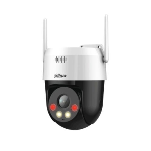 Cámara Dahua PT 360 grados para exterior, Wifi 6, 5MP, IP66, Bluetooth pairing, IR hasta 10mts, AI Detección Humana y Vehículos, Patrullas (Preset Patrol), Luz de advertencia roja y azul, Auto seguimiento Humano y de Vehículos, Alarma por Sonido Anormal, Alarma de Sonido y de Luz, Smart Dual Light, Audio bidireccional, Soporta Micro SD hasta 256GB,