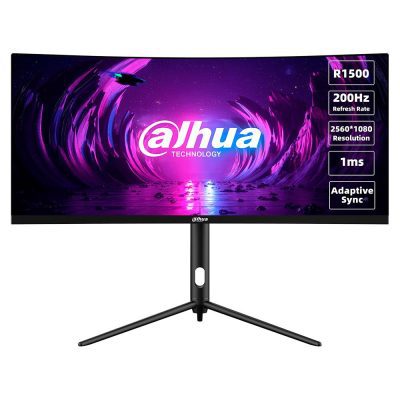 Monitor Dahua Curvo Gamer 30” panel VA / borde delgado 3 caras VA,Tamaño: 30 Color Negro,Resolución: 2560 X 1080 (21:9),Tipo de pane: VA,Tipo de respuesta: MPRT 1ms / tasa de refresco 200 HZ,Conectividad: DP 1,2 / HDMI 2,0 (Incluye cable HDMI),Angulo de visión: 178° H / 178°V,Incluye Base Metálica,Garantia de 3 años