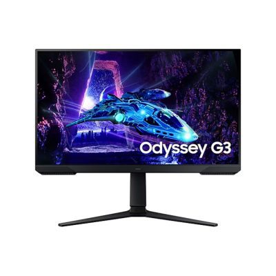 Monitor Samsung plano gamer Odyssey G3 27 Panel VA Color Negro, Brillo: 250cd/m2 16:9, Res: 1920X1080, TR: 1 ms 180 HZ Eye Saver Mode, Flicker Free, Windows Certification, FreeSync Premium,Pantalla VESA HDR 400, Conectividad: Display Port 1.4, HDMI 2.0, USB service Auriculares - Vesa, 75*75, Incluye (Cable DP) 3 años de Garantia