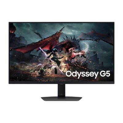 Monitor Samsung  plano gamer Odyssey G5 Tamaño pantalla: 32 Panel  VA  Color Negro  PIVOT - HAS Brillo: 250cd/m2   Relacion de Aspecto 16:9 Contraste:  1000:1(Typ)  HDR10 Resolución:  2560 x 1440   2K   SRGB 99% Tiempo de Respuesta: 1 ms Tasa de refresco  165 HZ Eye Saver Mode, Flicker Free, Windows Certification  FreeSync Premium,Pantalla VESA HD